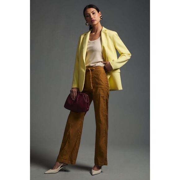 Anthropologie Maeve Butter Yellow Button Back Blazer - Picture 8 of 8